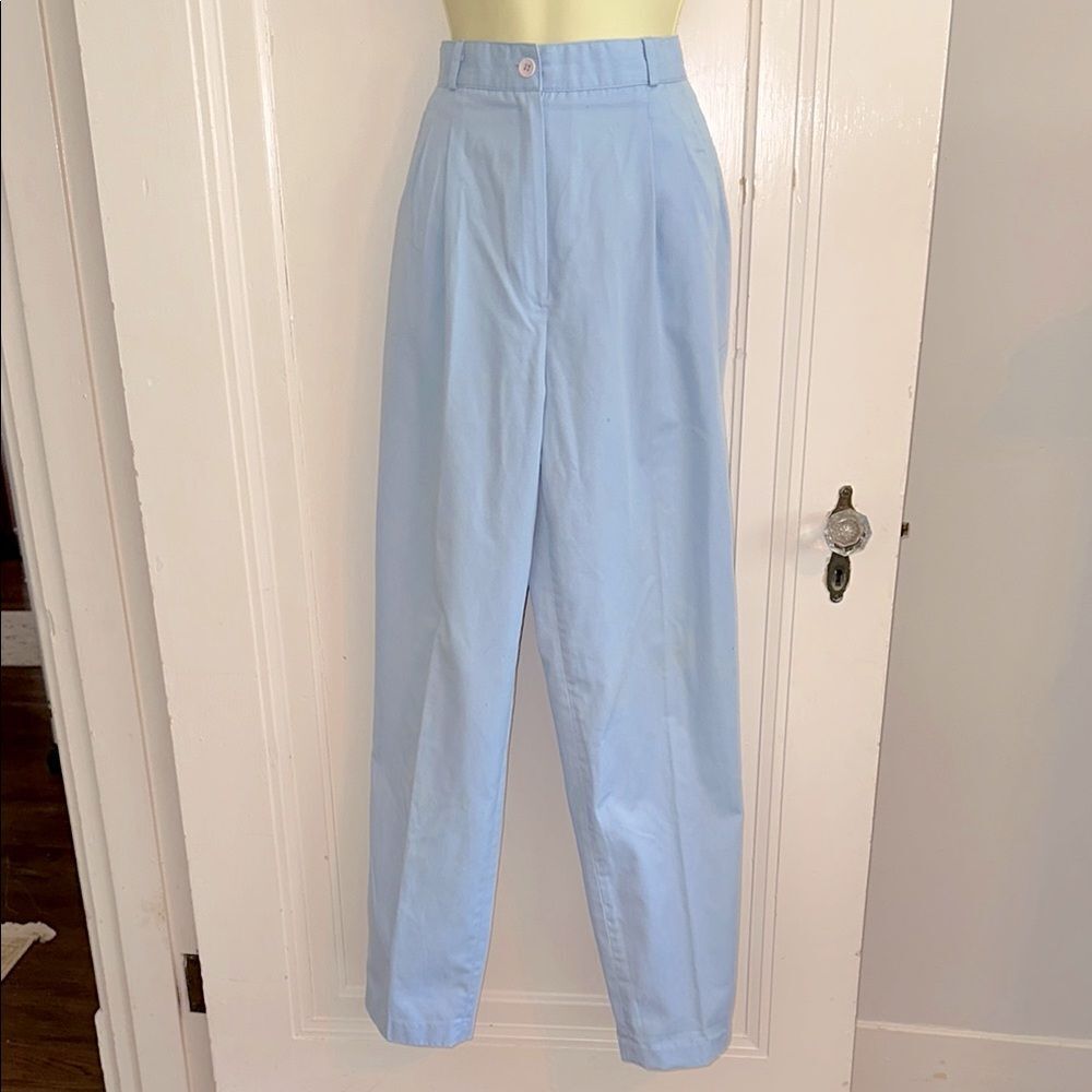 Vintage 70s/80s Contrasts Light Blue High Waisted‎ Pleat Front Pants